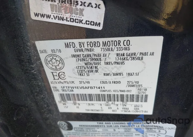 1FTFW1EV5AFB71411: 43024844