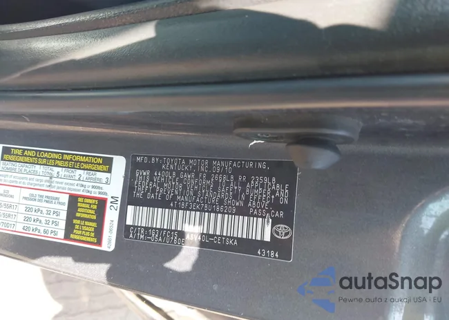 4T1BF3EK7BU186209: 43023889