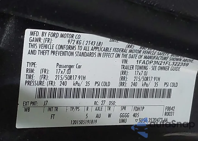 1FADP3N21FL322359: 43023904