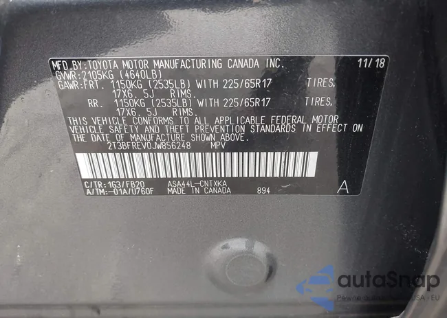 2T3BFREV0JW856248: 43023929