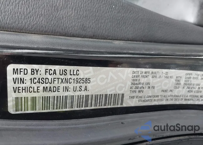 1C4SDJFTXNC192585: 43023935