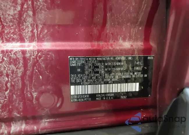 4T3D6RFV2LU005286: 43023938