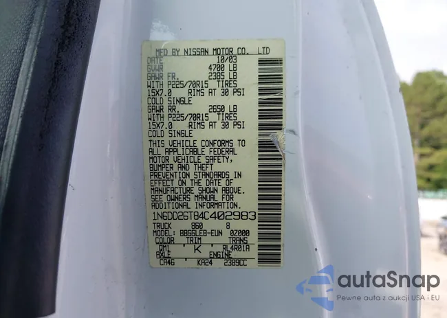 1N6DD26T84C402983: 43025323