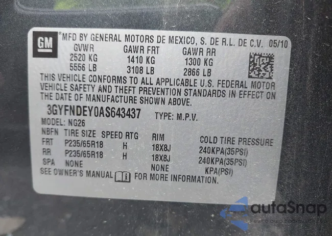 3GYFNDEY0AS643437: 43025444