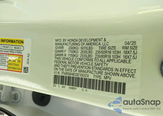 7FARS6H83SE100374: 43025521