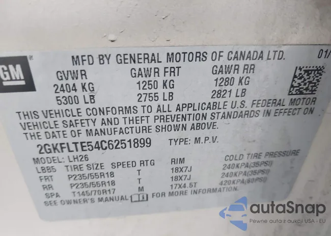 2GKFLTE54C6251899: 43025590