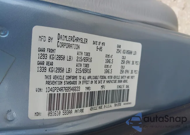 1D4GP24R76B546633: 43025599