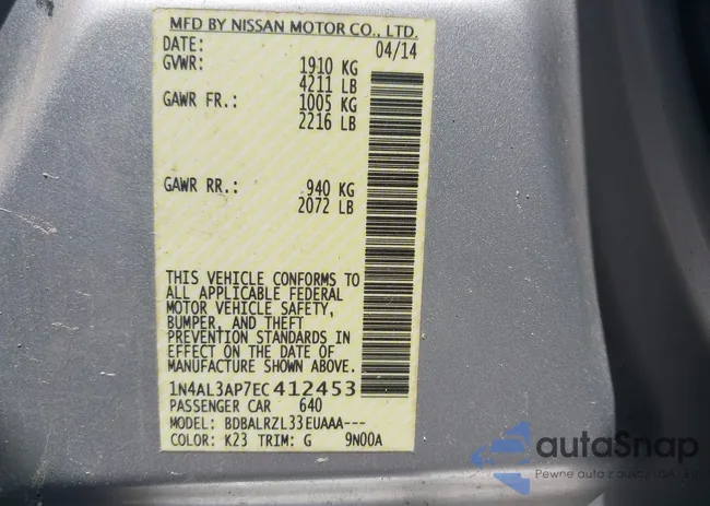 1N4AL3AP7EC412453: 43025648