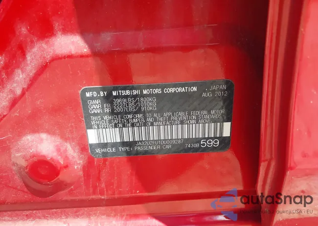 JA32U2FU1DU009287: 43025670