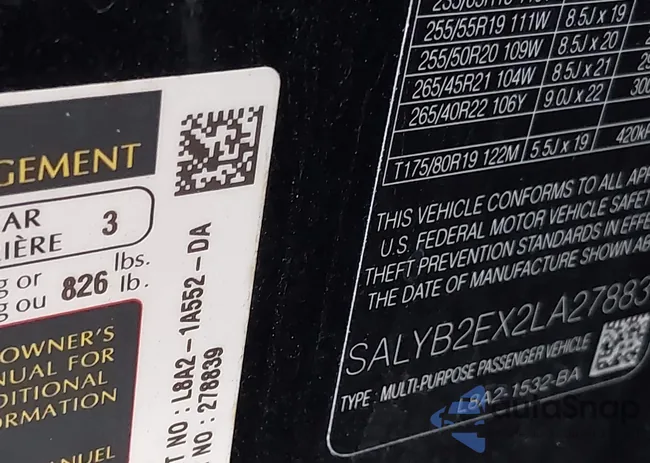 SALYB2EX2LA278839: 43025679