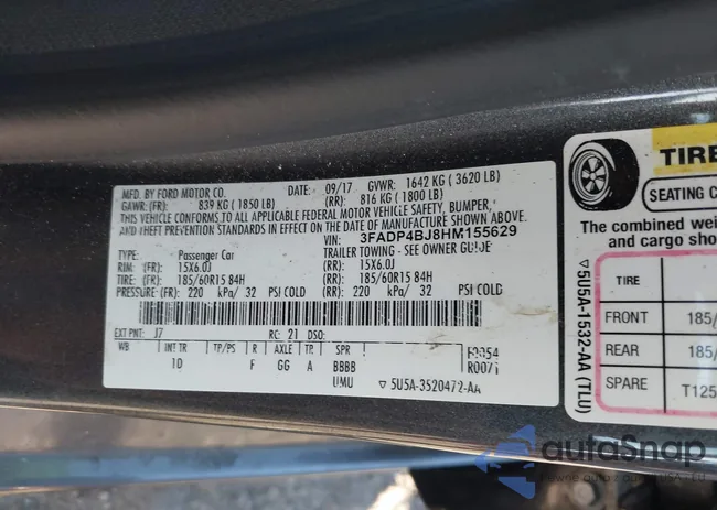 3FADP4BJ8HM155629: 43025730