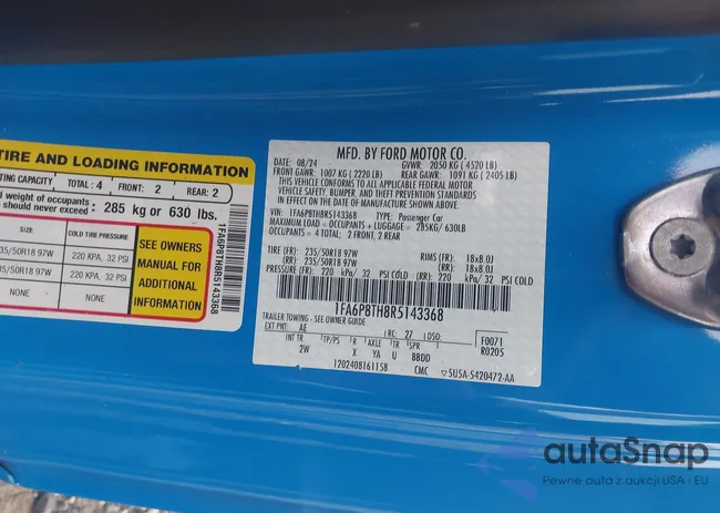 1FA6P8TH8R5143368: 43025741