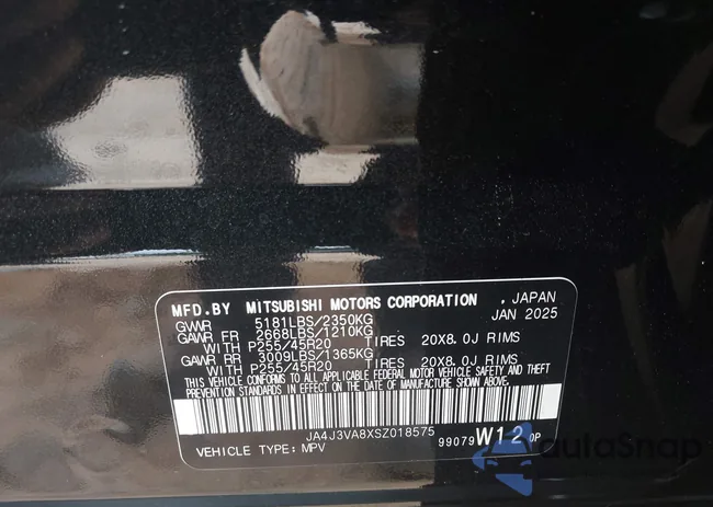 JA4J3VA8XSZ018575: 43025751