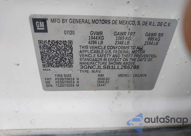 3GNCJLSB1LL295795: 43025835