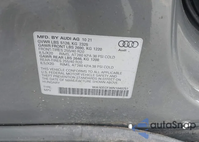 WA1EECF36N1040251: 43024929