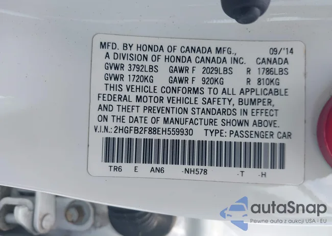 2HGFB2F88EH559930: 43025023