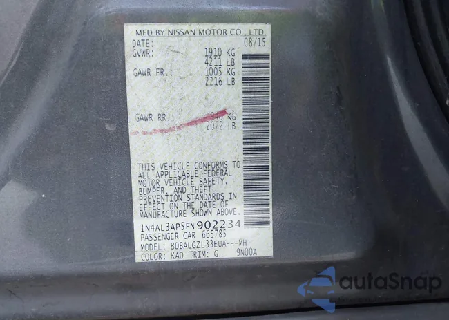 1N4AL3AP5FN902234: 43026344