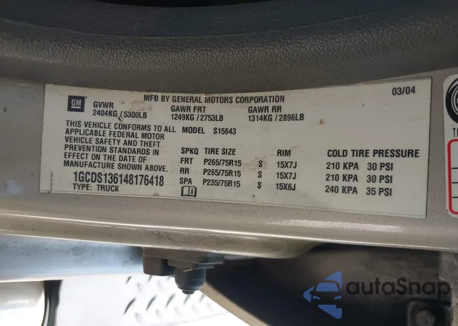 1GCDS136148176418: 43026356