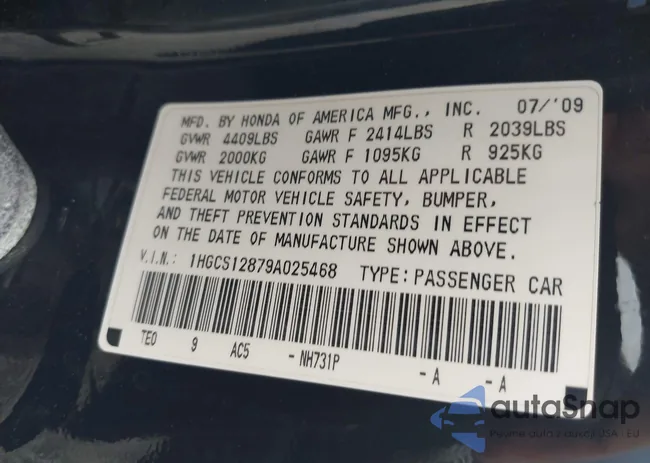 1HGCS12879A025468: 43026393