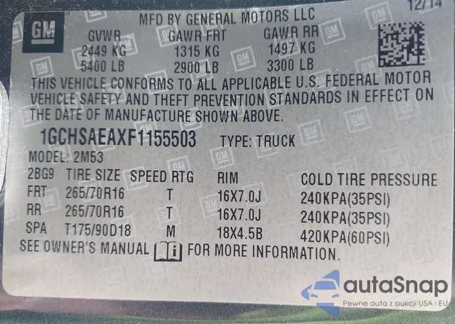 1GCHSAEAXF1155503: 43026414