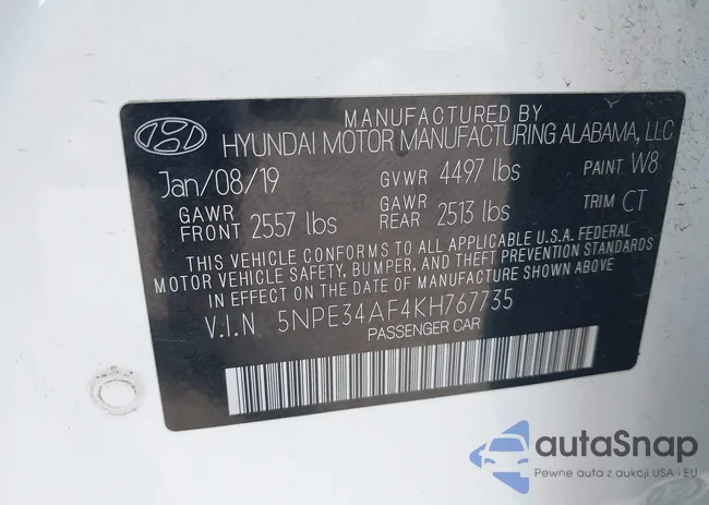 5NPE34AF4KH767735: 43026497