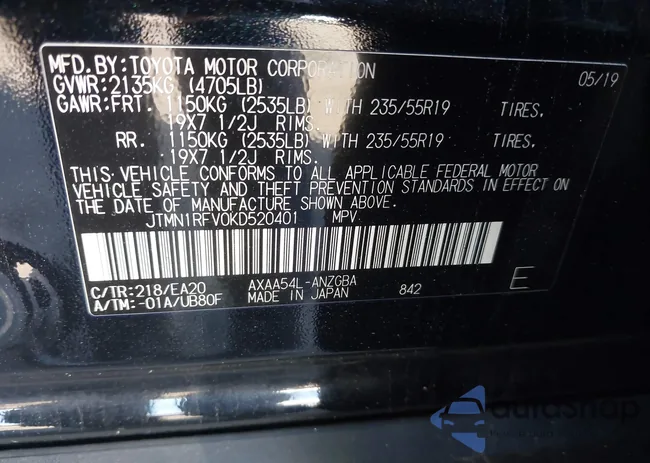 JTMN1RFV0KD520401: 43026536