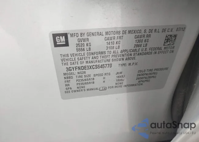 3GYFNDE3XCS645770: 43026554