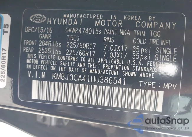 KM8J3CA41HU386541: 43026585