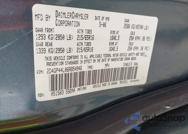 2D4GP44L06R854946: 43026720