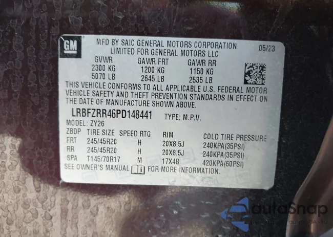 LRBFZRR46PD148441: 43026775