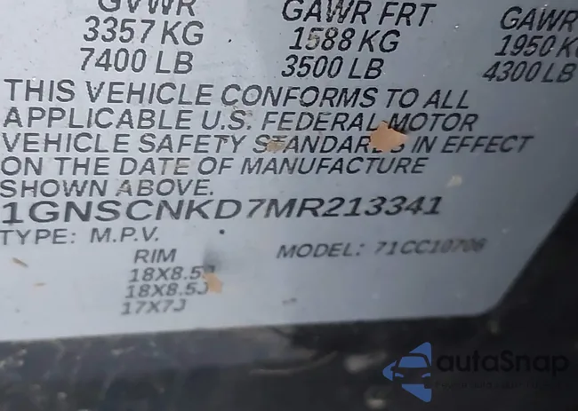 1GNSCNKD7MR213341: 43026863