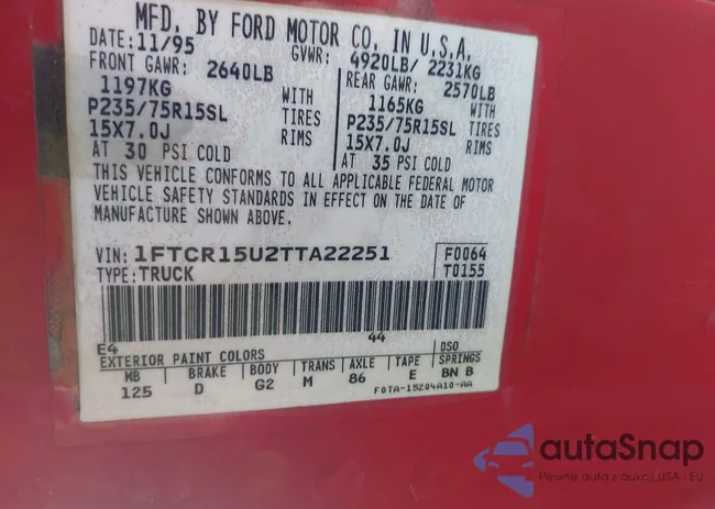 1FTCR15U2TTA22251: 43025897