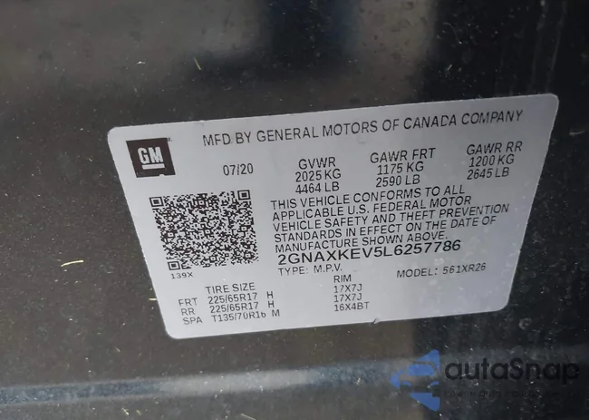 2GNAXKEV5L6257786: 43025918