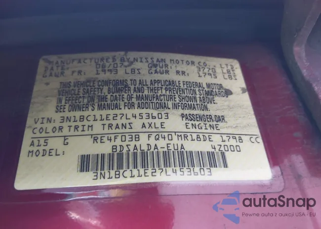 3N1BC11E27L453603: 43025953