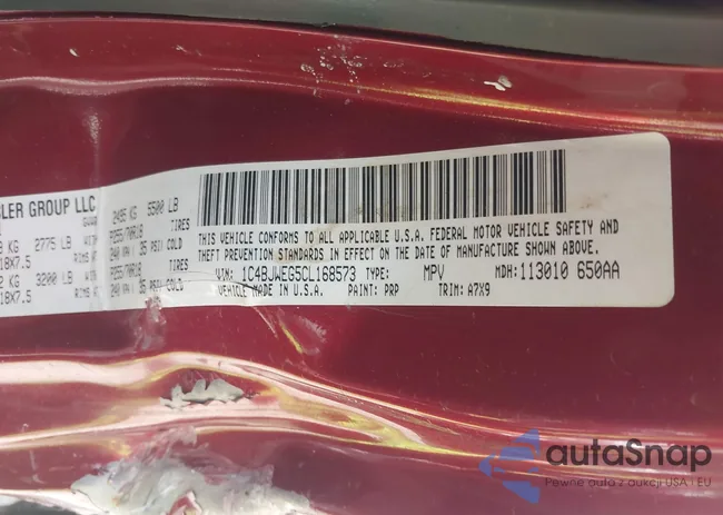 1C4BJWEG5CL168573: 43026027