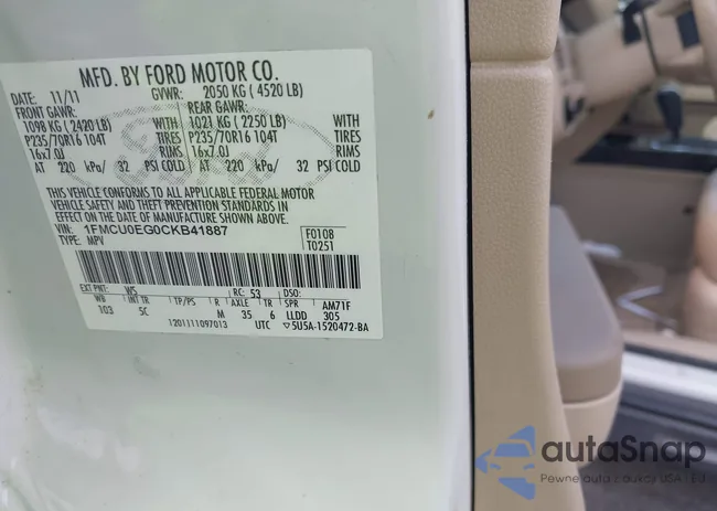 1FMCU0EG0CKB41887: 43026123