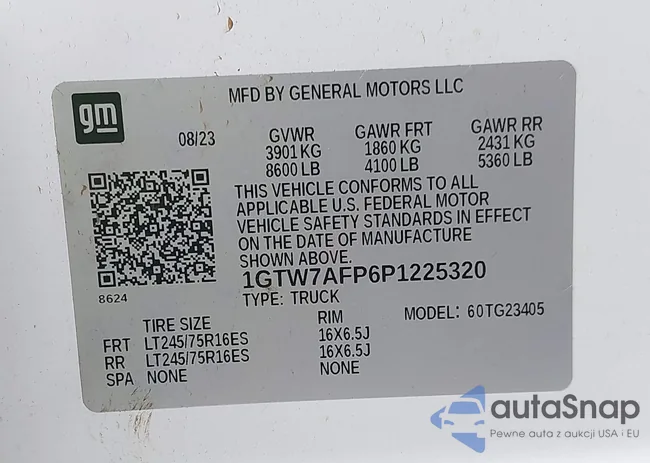 1GTW7AFP6P1225320: 43026130