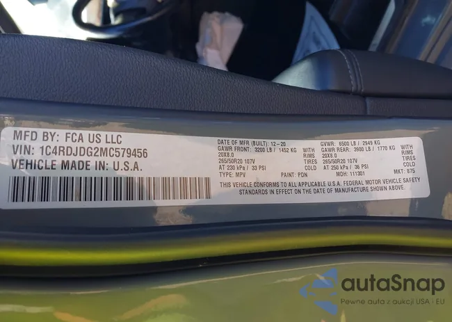 1C4RDJDG2MC579456: 43026250