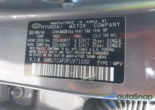 KM8JTCAF0FU971030: 43026260