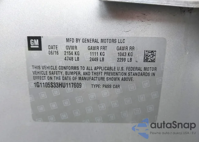 1G1105S33HU117609: 43027318