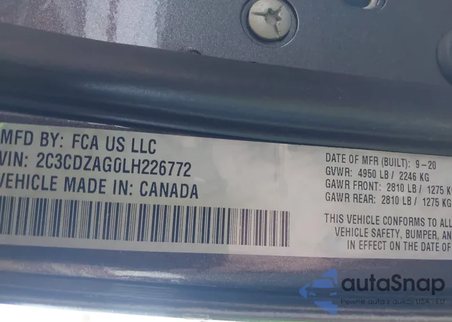 2C3CDZAG0LH226772: 43027344