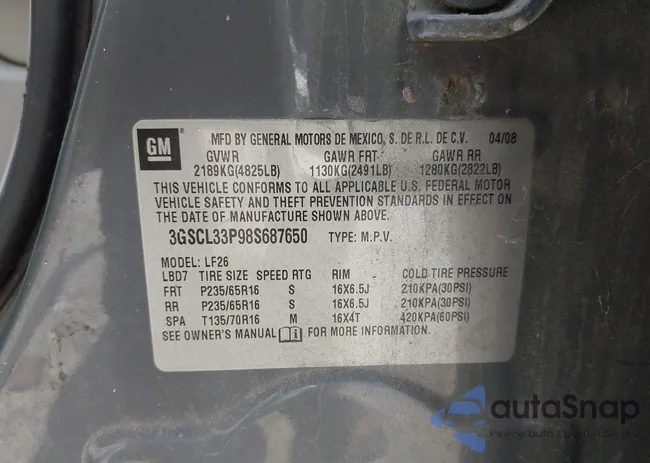 3GSCL33P98S687650: 43027394