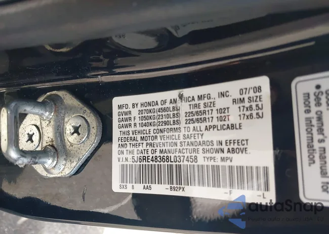 5J6RE48368L037458: 43027487