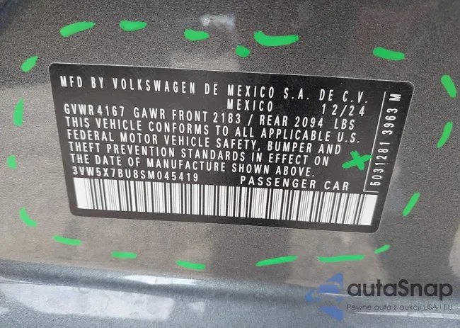 3VW5X7BU8SM045419: 43027497