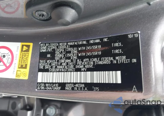 5TDDZRFH1KS739922: 43027559