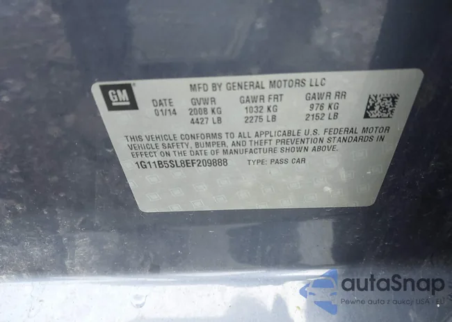 1G11B5SL8EF209888: 43027658