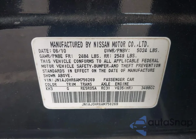 JN1AJ0HR6AM756269: 43027674