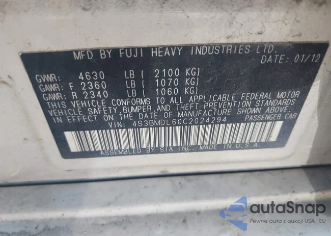 4S3BMDL60C2024294: 43027779