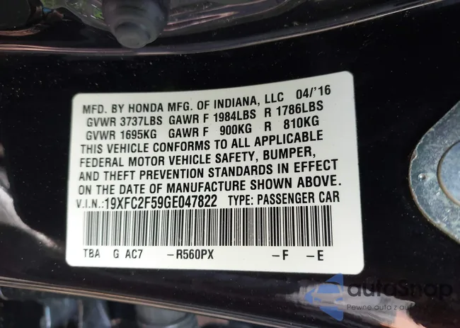 19XFC2F59GE047822: 43027838