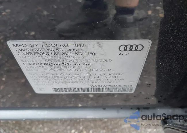 WA1LFAFP9DA023843: 43027007